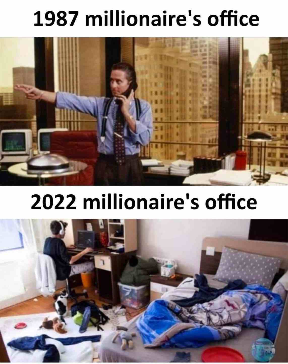 1987 millionaire's office & 2022 millionaire's office