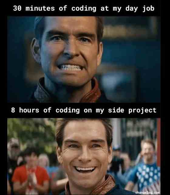 30 minutes of coding at my day job