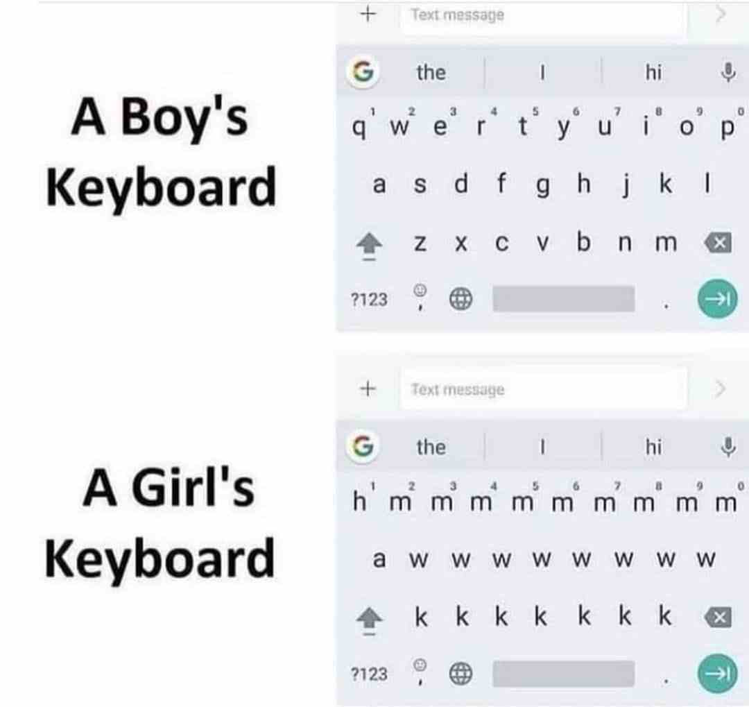 A Boy's Keyboard vs A Girl's Keyboard