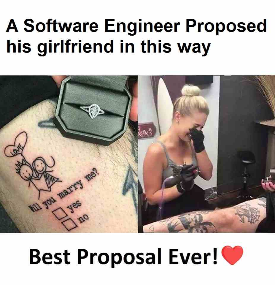 A Software Engineer Proposed his girlfriend in this way
