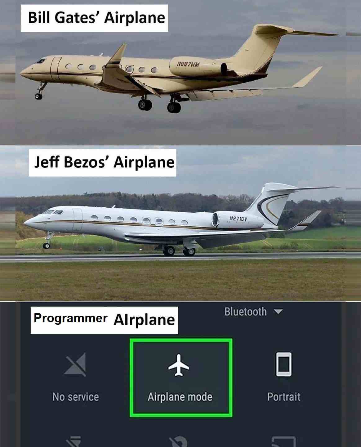 Bill Gates' Airplane vs Programmer Airplane