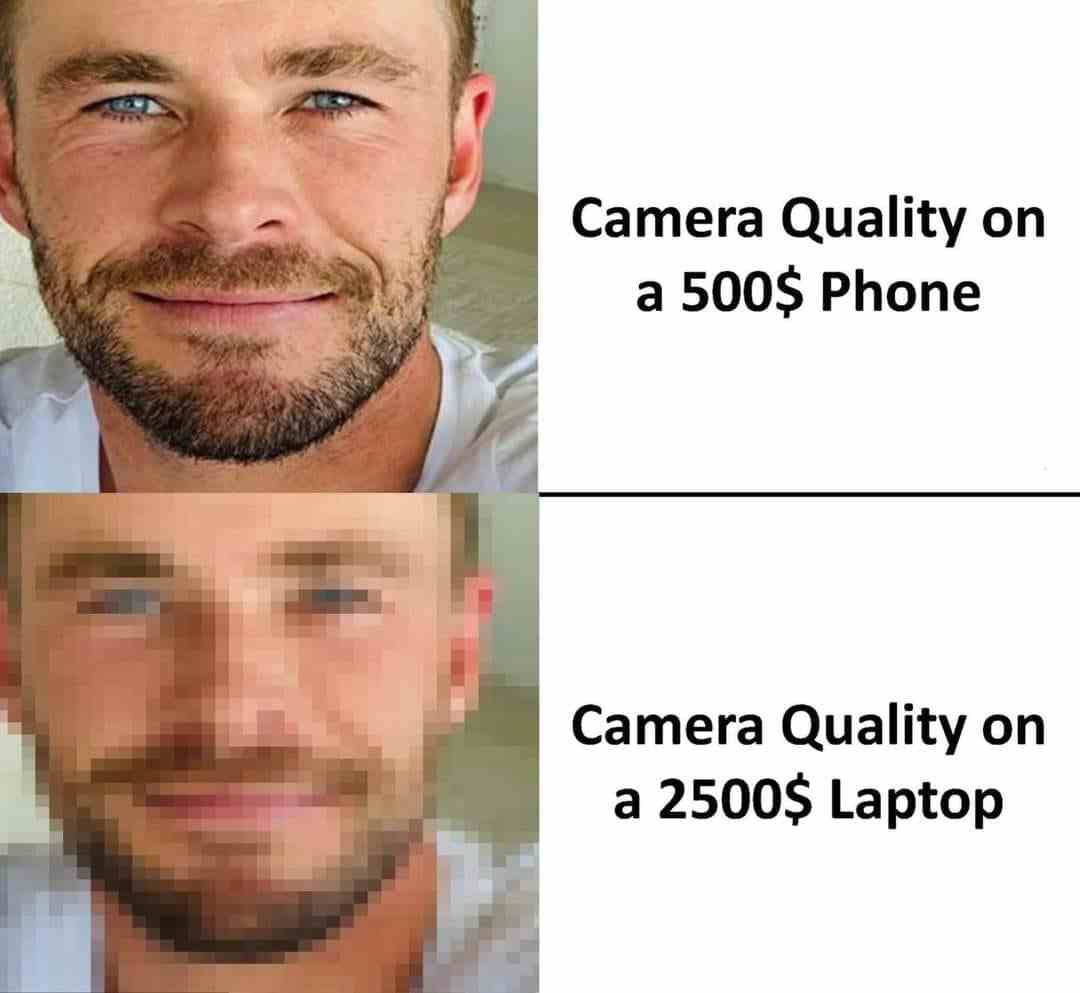 Camera Quality on a 500$ vs 2500$ Laptop