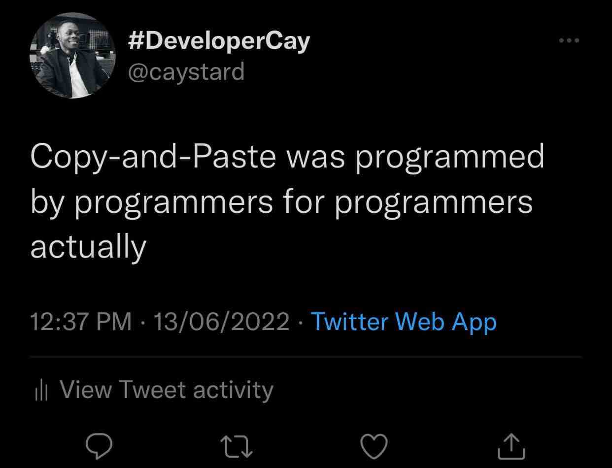 Copy and paste was programmed by programmers for programmers actually