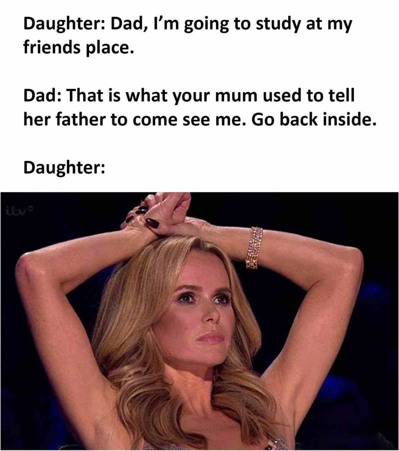 Dad, I'm going to study at my friends place