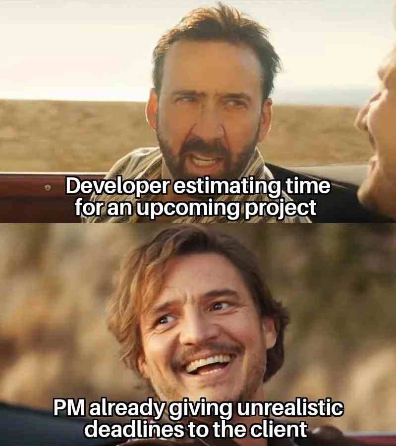 Developer estimating time for an upcoming project