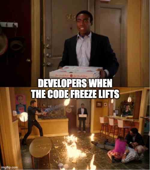 Developers when the code freeze lifts