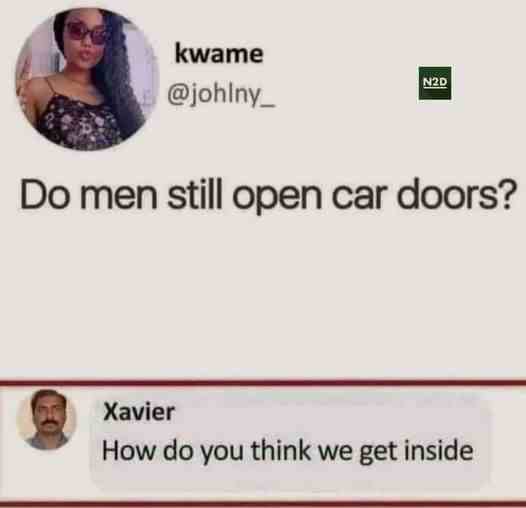DO men still open car doors?