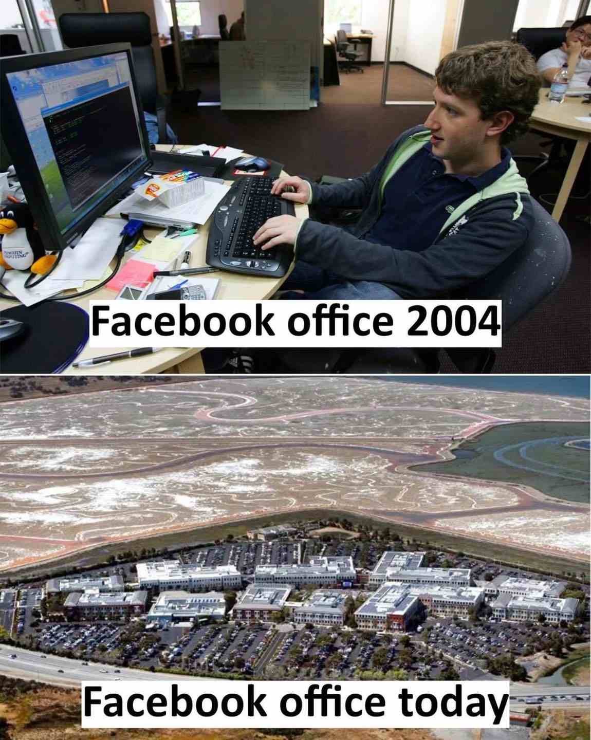 Facebook Office 2004 vs Facebook Office today