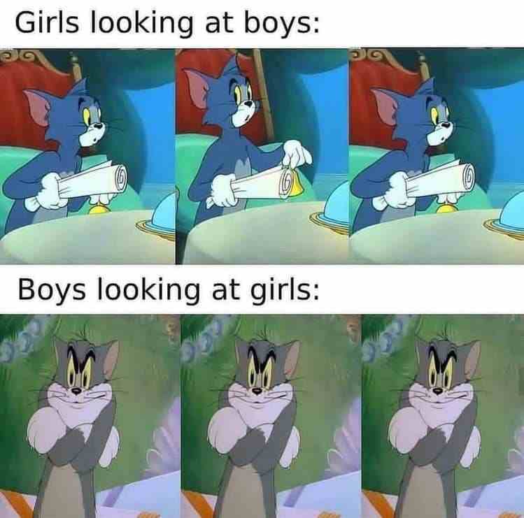 Girls looking at boys & Boys looking at girls