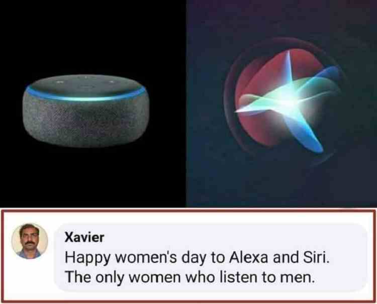 Happy Women's day to Alexa and Siri