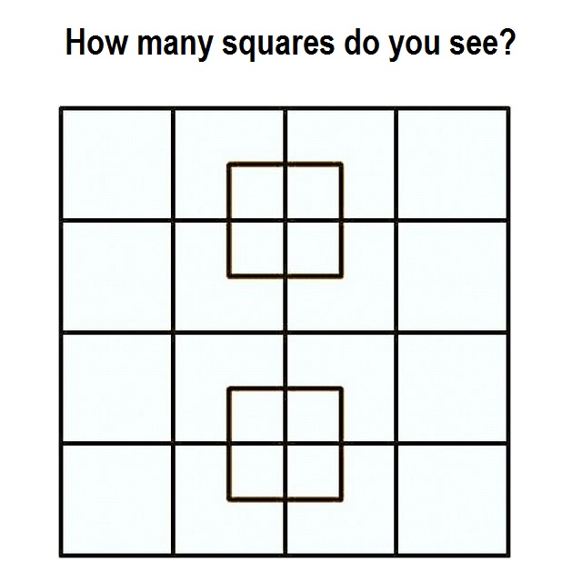How many squares do you see?
