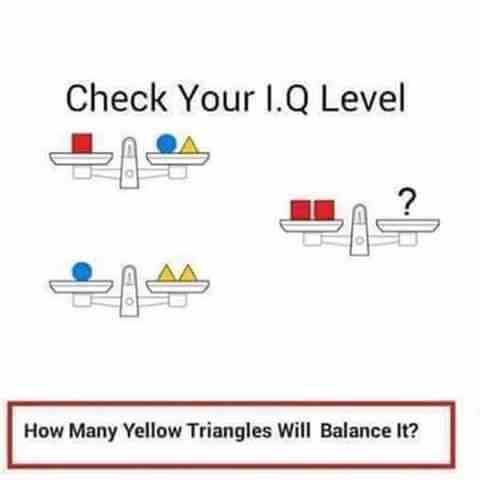 How many yellow triangles will balance it?