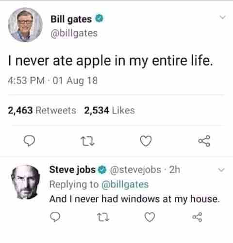 I never ate apple in my entire life