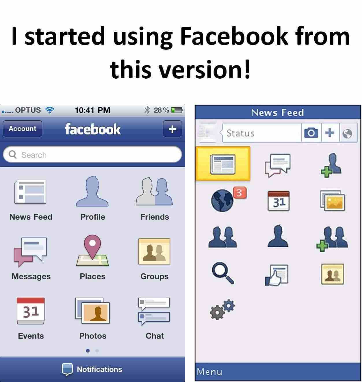 I started using Facebook from this version!