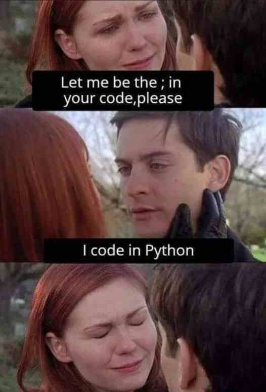 Let me be the ; in your code, please