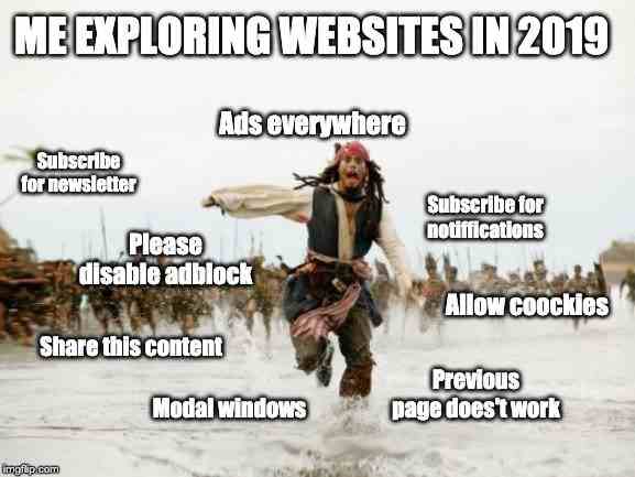 Me exploring websites in 2019