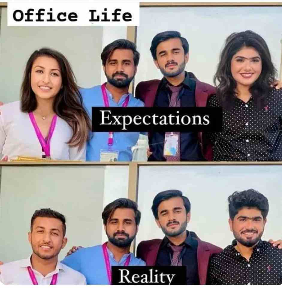 Office Life Expectations vs Reality