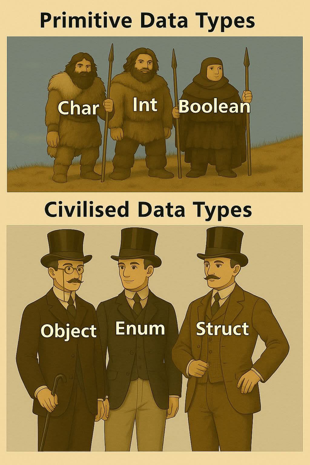 Primitive data types Civilsed data types