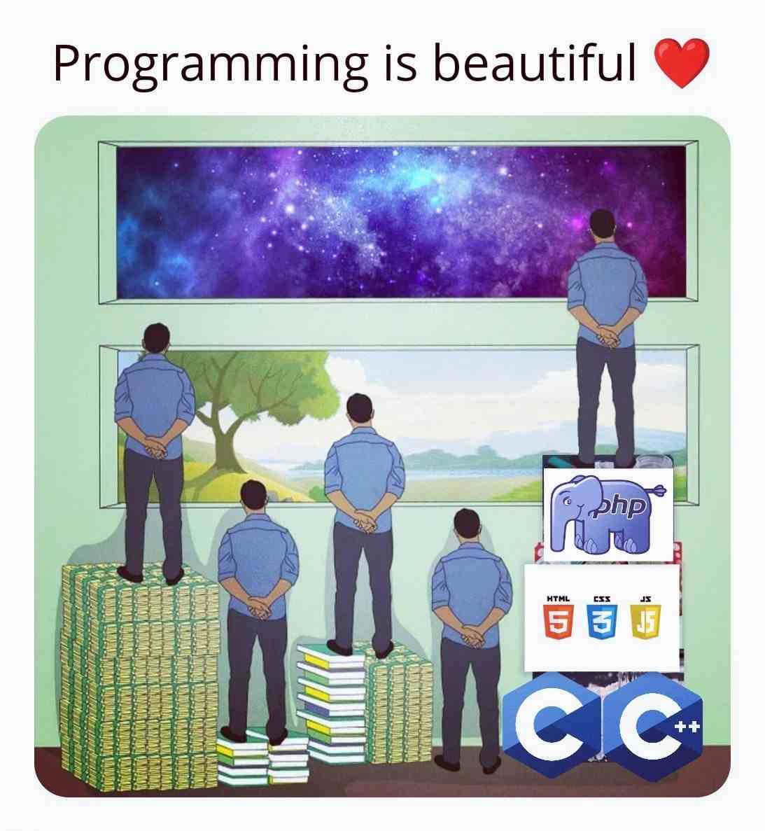 Programming is beautiful if viewed through the eyes of a programmer