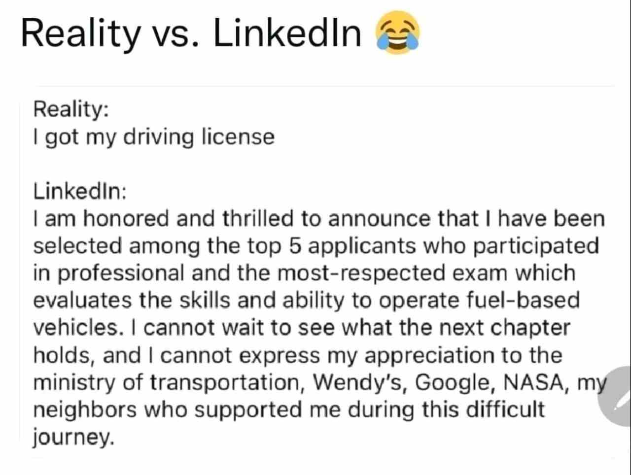 Reality vs. LinkedIn