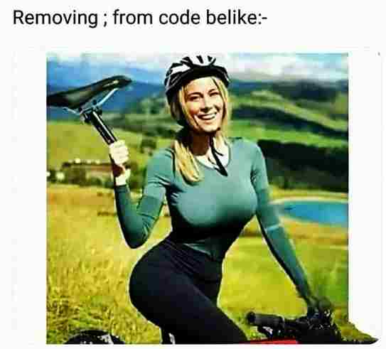 Removing ; from code be like