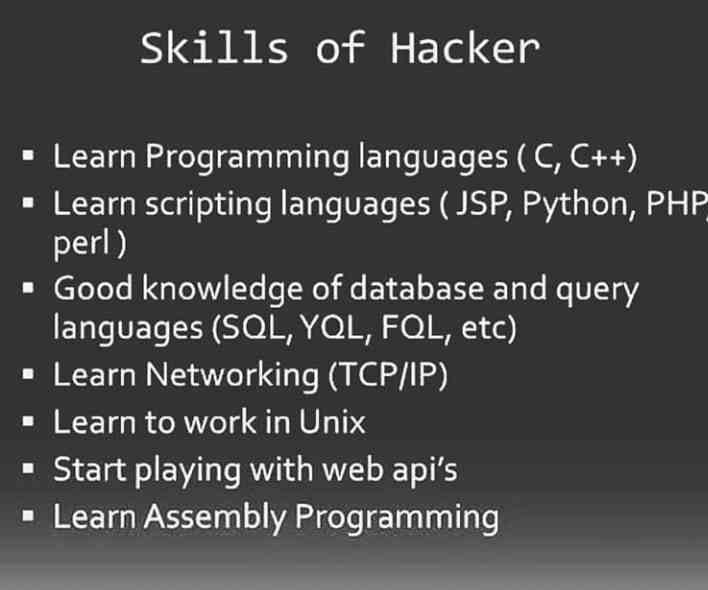 Skills of Hacker