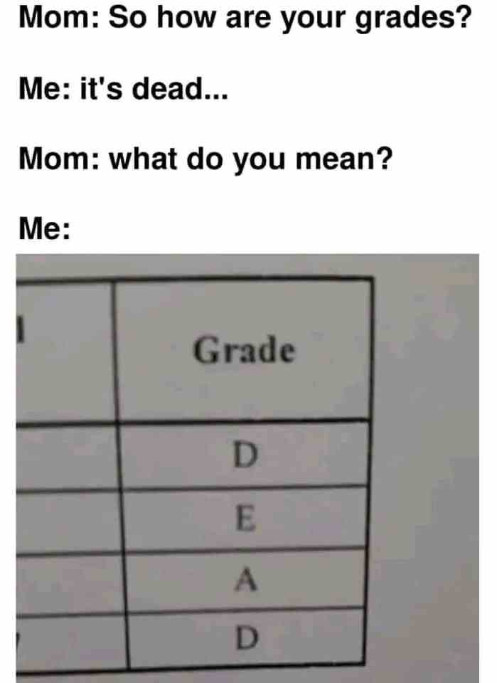 So how are your grades?