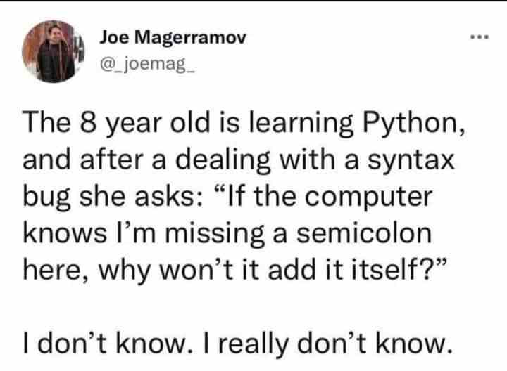 The 8 year old is learning python