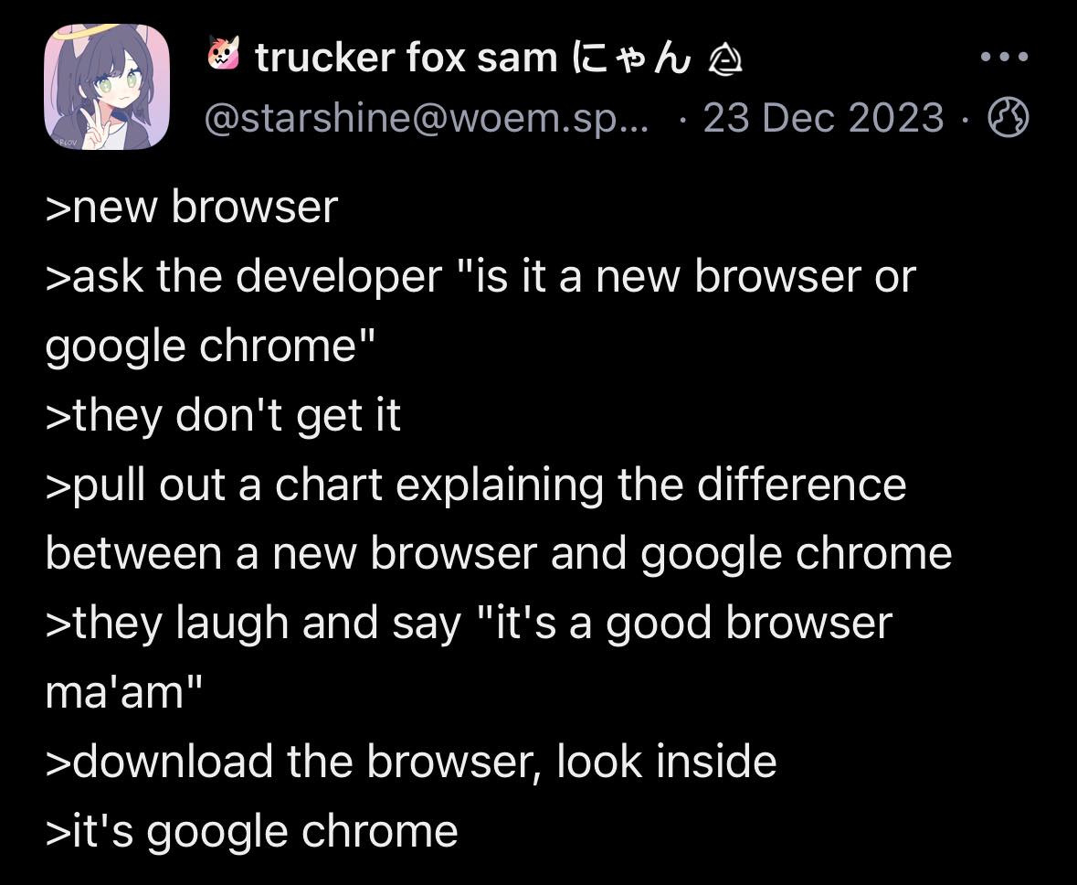 The current status of the browser market when a vendor introduces a new browser