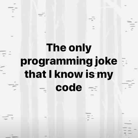 The only Programming joke that i know is my code