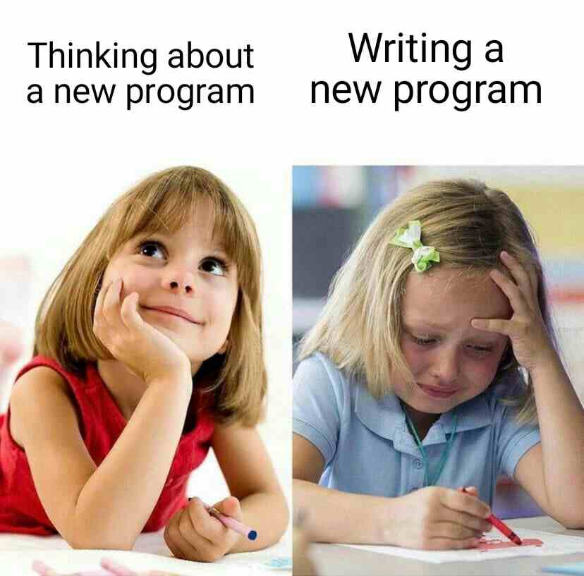 Thinking about a new program vs writing a new program