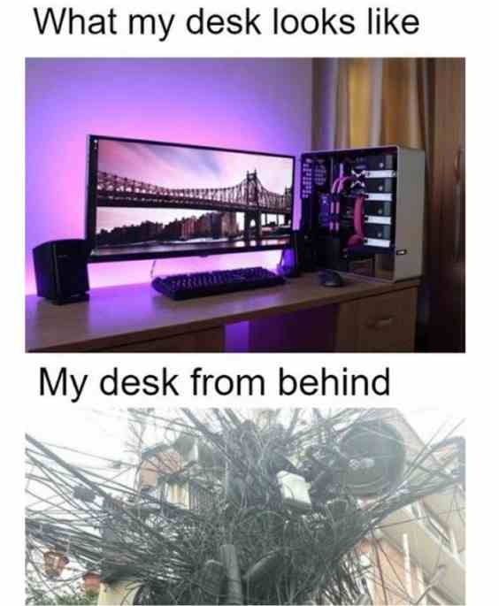 What my desk looks like & my desk from behind