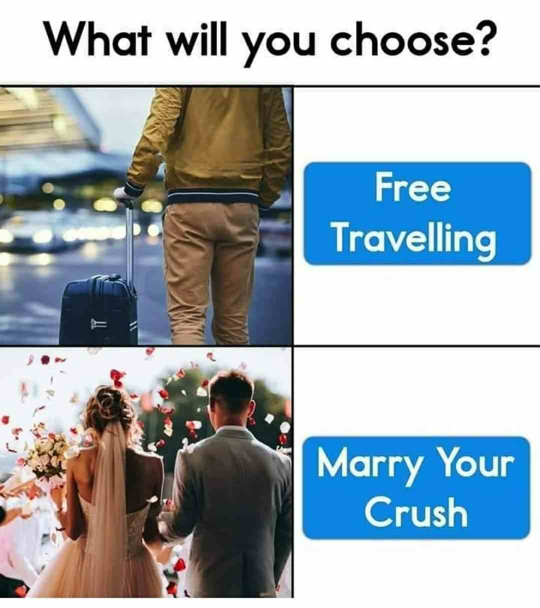 What will you choose? Traveling or Crush