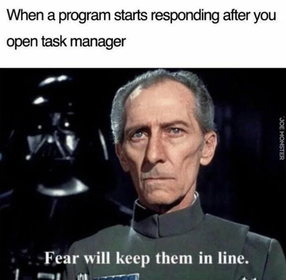 When a program starts responding after you open task manager