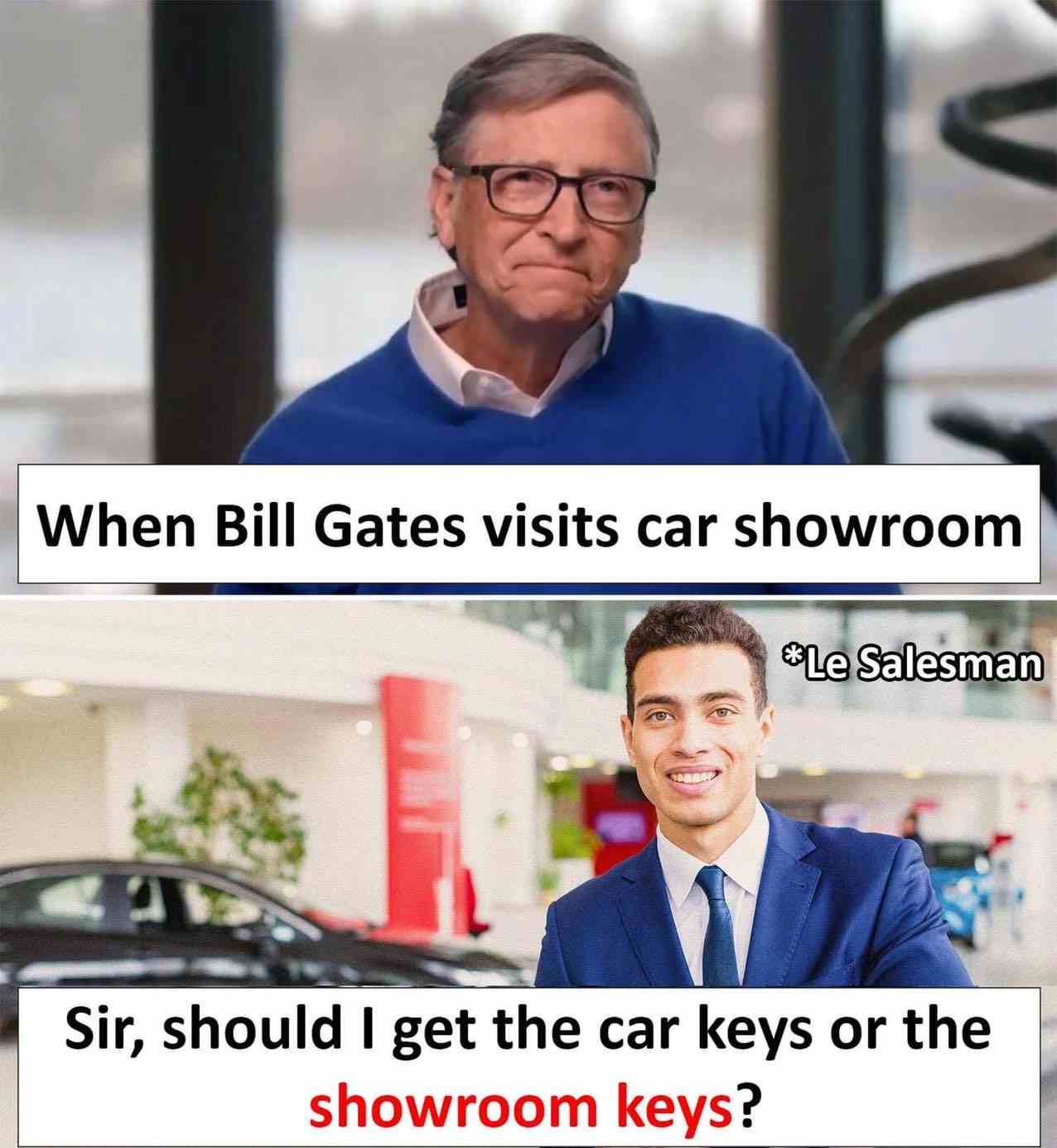 When Bill Gates visits car showroom