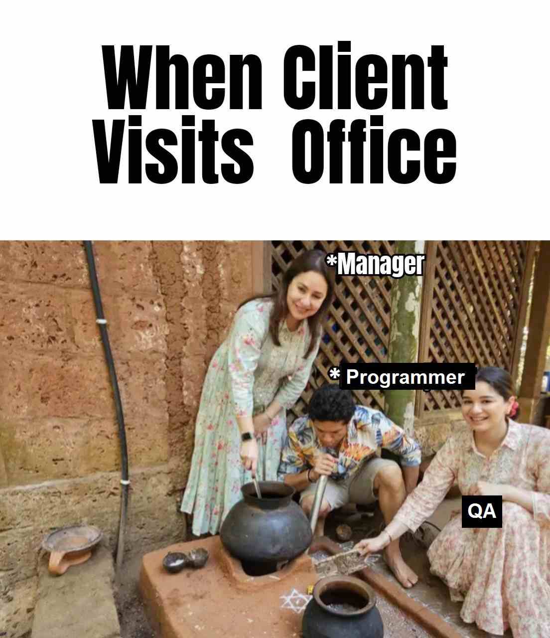 When client visits office