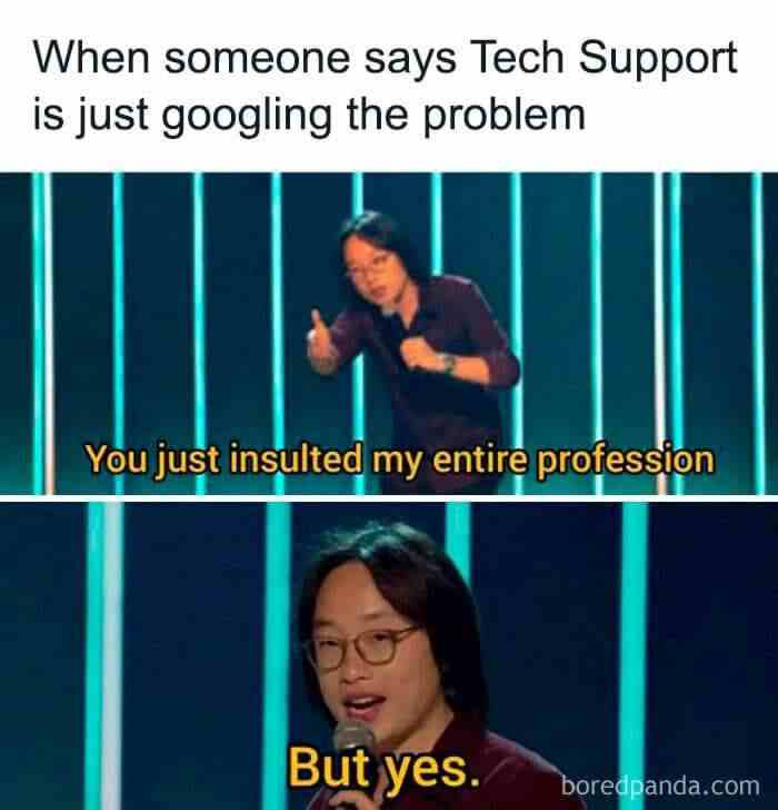 When someone says Tech Support is just googling the problem