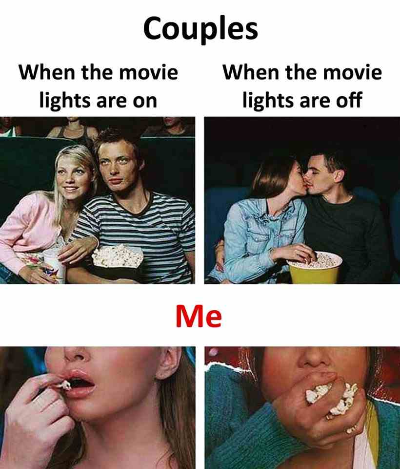 When the movie lights are on vs when the movie lights are off