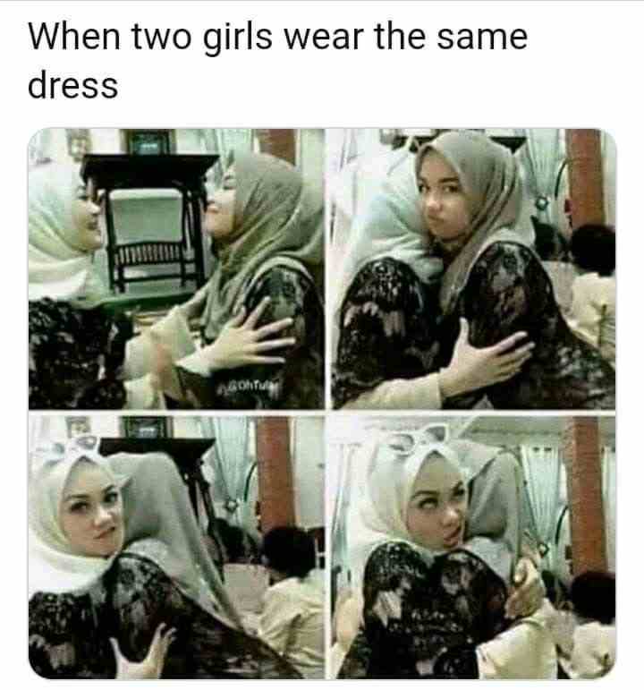 When two girls wear the same dress