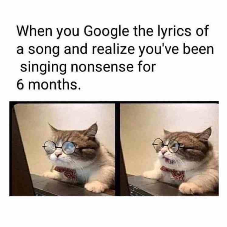 When you google the lyrics of a song 