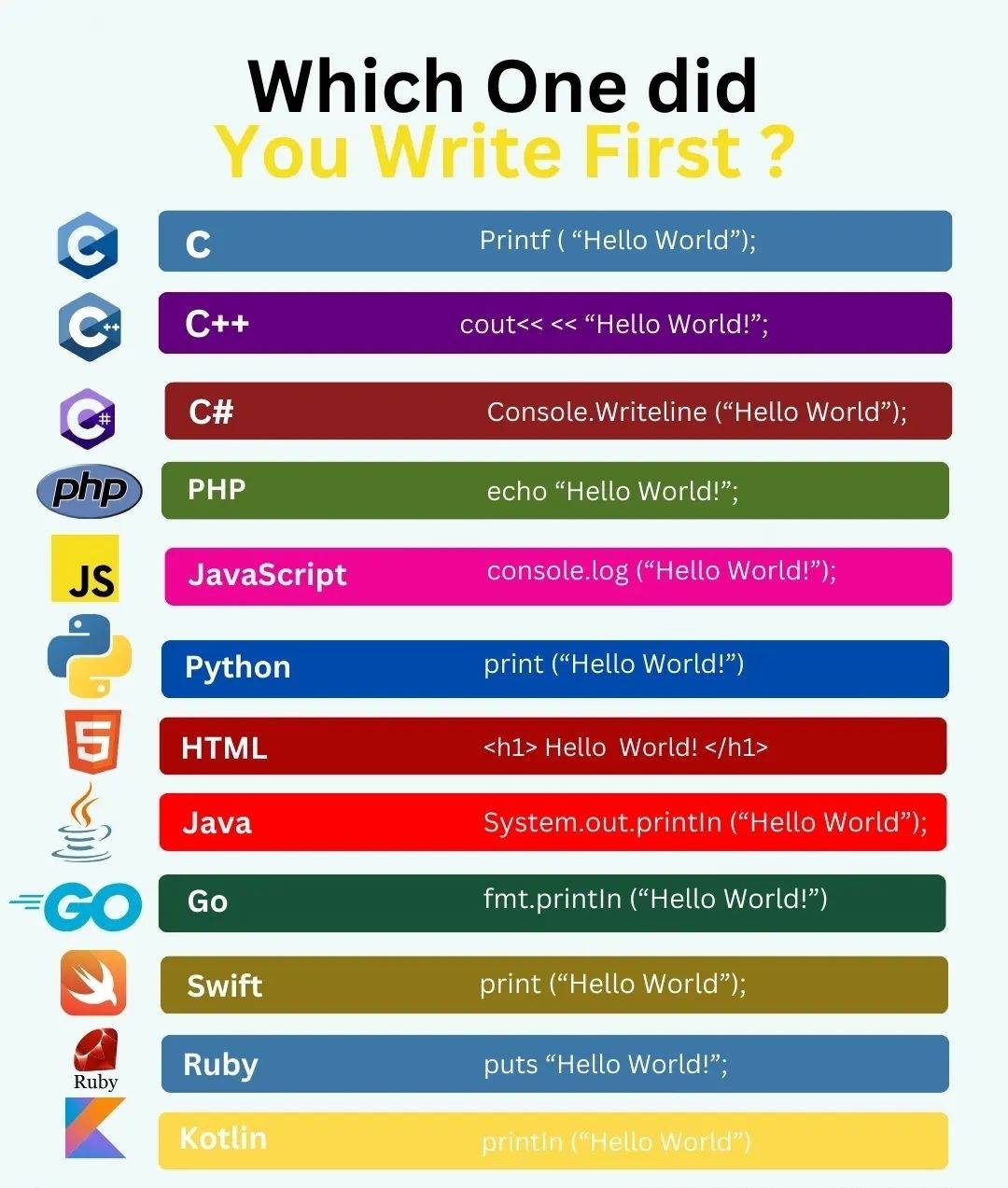 Which one did you write First Programming language