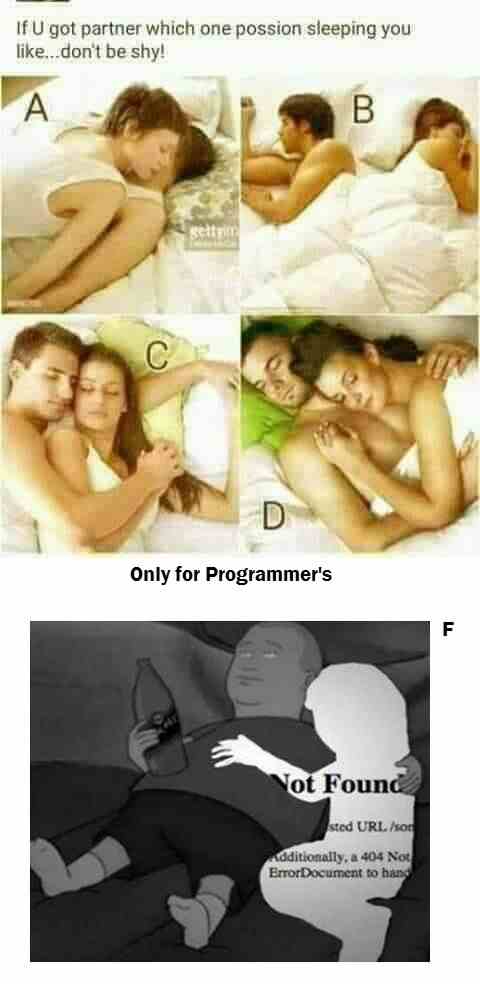 which one possion sleeping you like... Programmer's