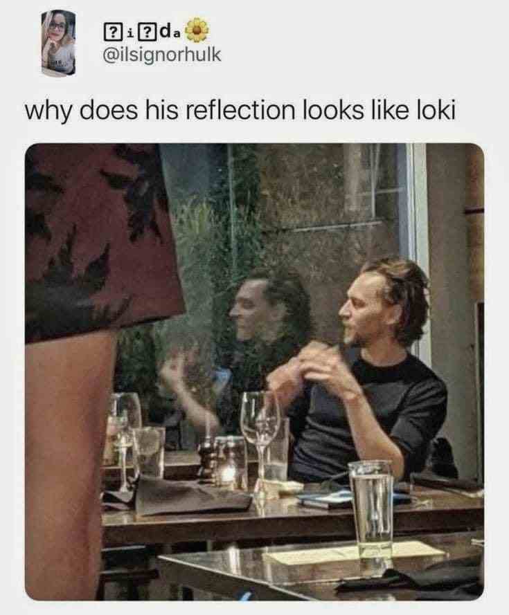 Why does his reflection looks like loki