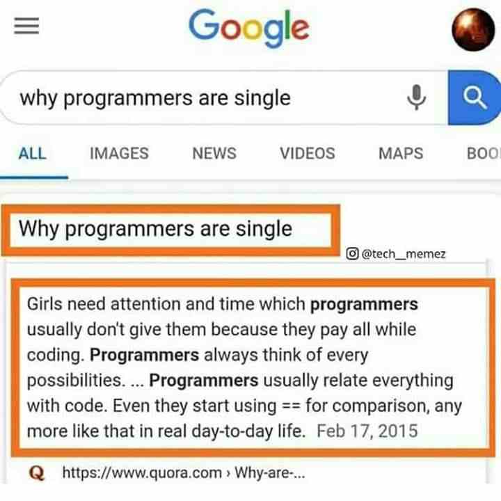 Why Programmers Are Single