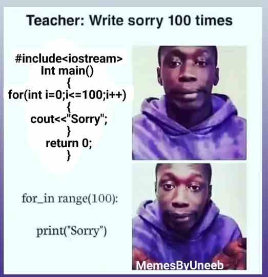  write sorry 100 times