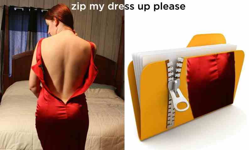 Zip my dress up please